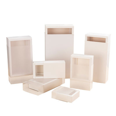 Caja de papel blanco personalizada para envases de productos reciclables hechos a mano
