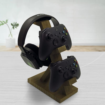 Controlador de videojuegos Headset Stand Estante de madera para decoración del hogar con soporte para auriculares