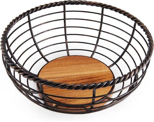 Cuenco de frutas de madera plegable compacto para almacenamiento en la cocina y el salón que ahorra espacio