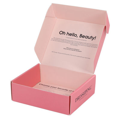 Impresión de laminado de Matt personalizada Conjunto de cosméticos rosados Caja de envío para cuidado de la piel