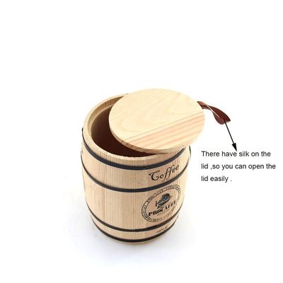Embalaje en barril de madera personalizable para regalos de café Muestra gratuita