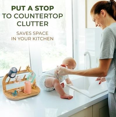 Mejora tu experiencia de secado con nuestro bastidor de secado de botellas de bambú para bebés