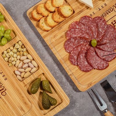 Tabla de corte de bambú con escala y almacenamiento plegable de grano final de madera dura tabla de piedra