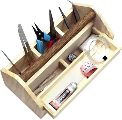 Pedido personalizado aceptado Caja de almacenamiento de herramientas artesanales de cajón de madera con madera de pino / bambú