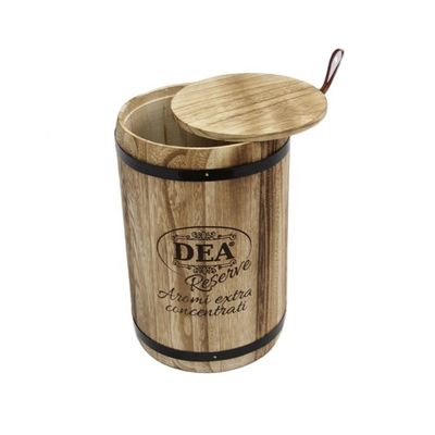 18x18x27cm Logotipo personalizado Envasado en barril de madera Artesanía de estilo vintage Paulownia grande