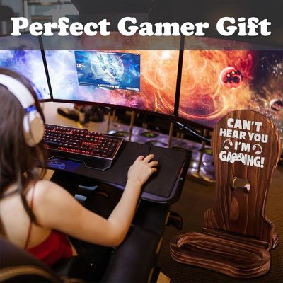 Hotel Casa Decoración de Baño Estante de auriculares de madera Decoraciones para jugadores Niño adolescente