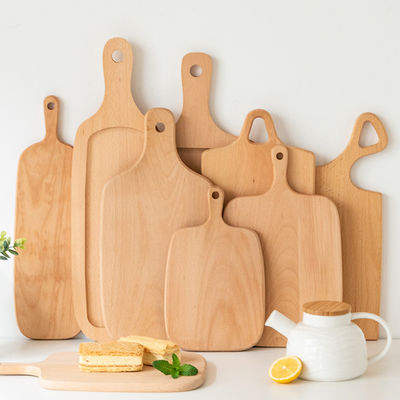 Mini tabla de corte de madera de acacia con diseño de madera de alimentos circulares y portacuchillos