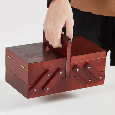 Tiendas de regalos Comprador comercial Trabajo de costura conveniente Caja de costura de madera Entrega en 5 días
