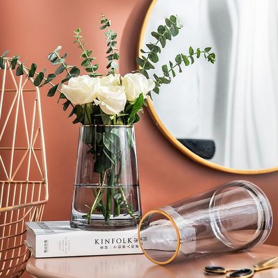 Vaso de vidrio verde de estilo moderno de color puro personalizado Decoración para el hogar para el aniversario