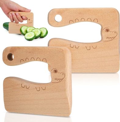 OEM Cuchillo de madera para niños para cocinar Peces lindos de forma de dinosaurio Juguete de cocina Cortador de verduras