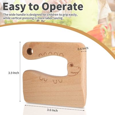 OEM Cuchillo de madera para niños para cocinar Peces lindos de forma de dinosaurio Juguete de cocina Cortador de verduras
