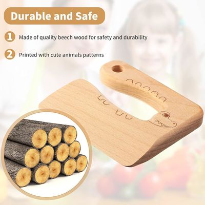 OEM Cuchillo de madera para niños para cocinar Peces lindos de forma de dinosaurio Juguete de cocina Cortador de verduras