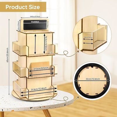 Material de vidrio de madera Estante de postales de madera con pizarra de tamaño pequeño