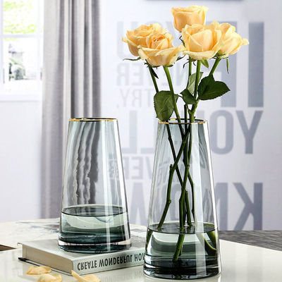 Vaso decorativo de flores de lujo estilo de diseño moderno para arreglos de bodas de piso alto