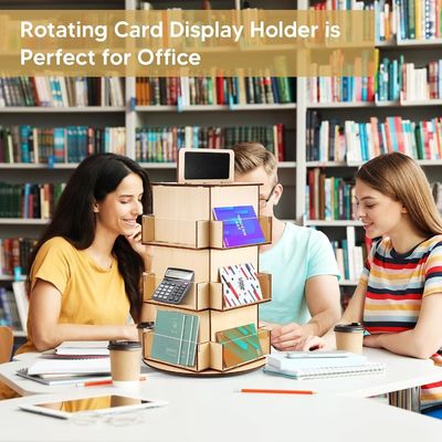 Material de vidrio de madera Estante de postales de madera con pizarra de tamaño pequeño