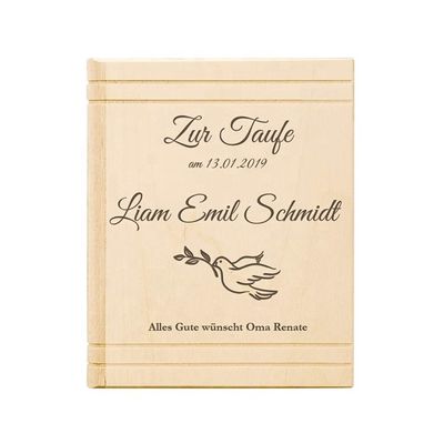 Impresión en serigrafía/Logo quemado Caja de ahorro de dinero de madera para niños en forma de libro personalizado