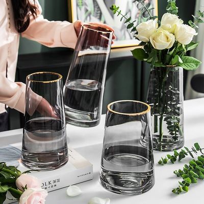 Vaso de vidrio verde de estilo moderno de color puro personalizado Decoración para el hogar para el aniversario
