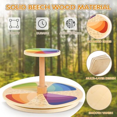 Asiento giratorio de madera Sentarse y girar tamaño más grande grabado con láser juguete de actividad clásico giratorio