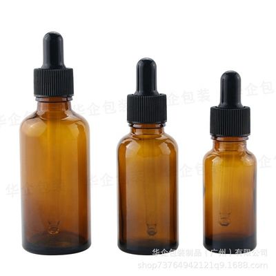 5 ml 10 ml 15 ml 20 ml 30 ml 50 ml 100 ml Botella de goteo de vidrio ámbar con y frasco de vidrio para alimentos