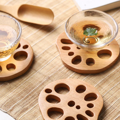 Muestra gratuita o será devuelta Conjunto de 6 coaster de bebida de cera de corazón de madera