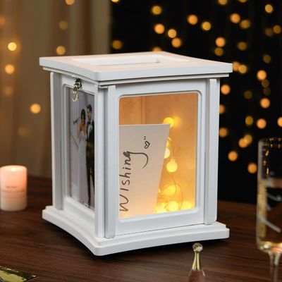 Recepción de bodas Eucalyptus DIY sobre caja de madera con cerradura muestreo gratis