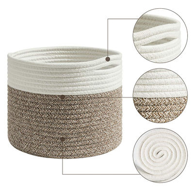 Mantenga su hogar organizado Cesta de almacenamiento de cuerda de algodón plegable redonda para varios artículos