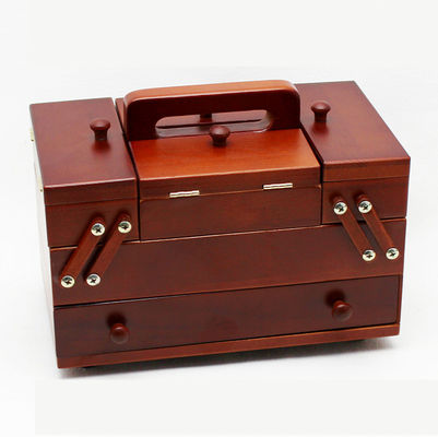 Kit de costura personalizado con caja de costura de madera de color de madera de pino