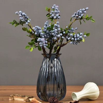 Frutos de la baya de Navidad Plantas artificiales Frutos rojos y azules para todos los festivales