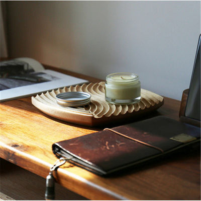 Acceso a las bandejas decorativas de madera de haya ondulada con agua de estilo nórdico