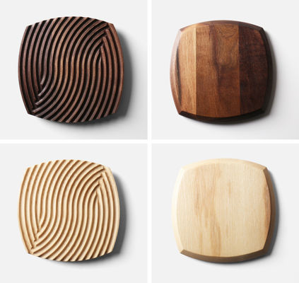 Acceso a las bandejas decorativas de madera de haya ondulada con agua de estilo nórdico