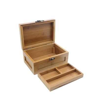 Embalaje de regalo de lujo con impresión con grabado láser en caja de madera de bambú personalizada