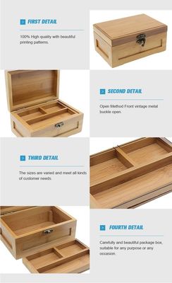 Embalaje de regalo de lujo con impresión con grabado láser en caja de madera de bambú personalizada