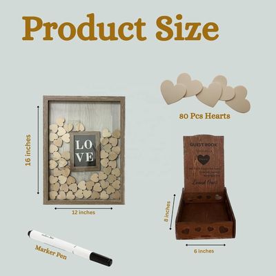 Decoración de boda romántica de madera y vidrio marco de copa a medida con inserción de foto grande