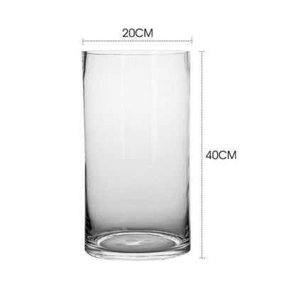 Vaso de mesa de diseño minimalista para vidrio transparente Vaso de flores cilíndrico en estilo nórdico