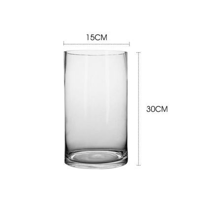 Vaso de mesa de diseño minimalista para vidrio transparente Vaso de flores cilíndrico en estilo nórdico