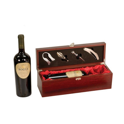 Caja de regalo de vino de impresión quemada de 750 ml para diseño de moda Construcción de madera MDF