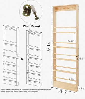 Estante de montaje en la pared de ahorro de espacio para juguetes y libros de niños gabinete de pared de baño de madera