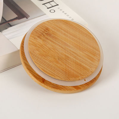 Capa de bambú 100% natural para el frasco de vela de vidrio Diseño personalizado y materia ecológica
