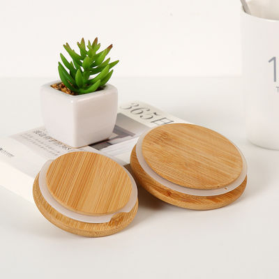 Capa de bambú 100% natural para el frasco de vela de vidrio Diseño personalizado y materia ecológica