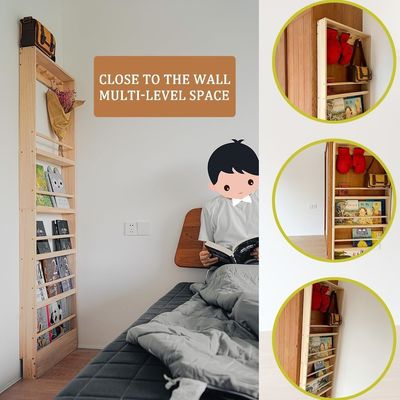 Estante de montaje en la pared de ahorro de espacio para juguetes y libros de niños gabinete de pared de baño de madera
