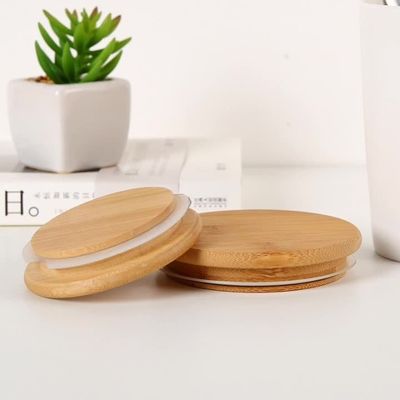 Capa de bambú 100% natural para el frasco de vela de vidrio Diseño personalizado y materia ecológica
