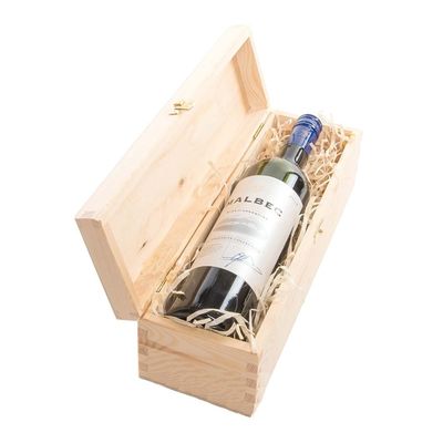 Pedido personalizado Aceptado Impresión en serigrafía Incompleta Caja de madera de madera de pino para vino