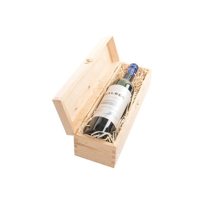 Pedido personalizado Aceptado Impresión en serigrafía Incompleta Caja de madera de madera de pino para vino