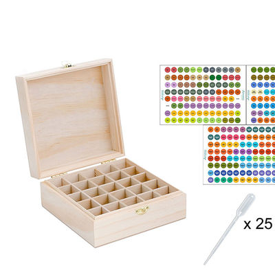 Caja de paquetes de madera con divisores para almacenamiento de aceites esenciales de gran tamaño