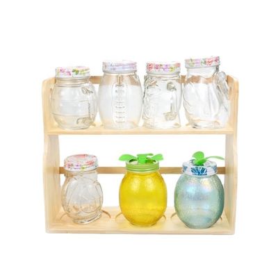 Jarrón de vidrio de almacenamiento elegante y transparente con cubierta de plástico de colores 100% seguro para alimentos