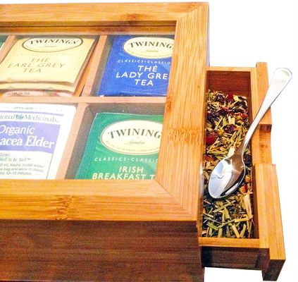 Caja de variedad de té de madera de pino en color personalizado para la colección de té