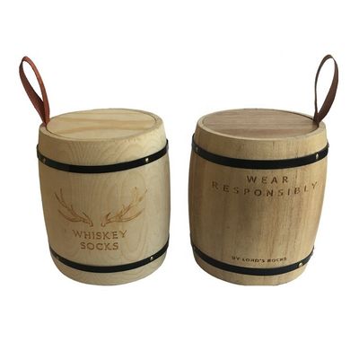 Decoración artesanal de barril de madera natural con logotipo personalizado aceptable y regalo