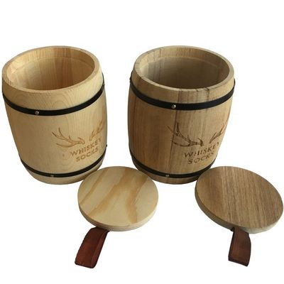 Decoración artesanal de barril de madera natural con logotipo personalizado aceptable y regalo