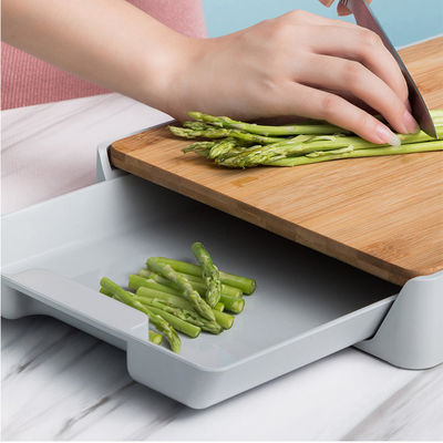 Tabla de corte rectangular de color natural de bambú para cortar fácilmente