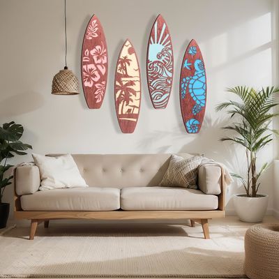 Tablas de surf tropicales hawaianas de verano Decoración para la pared como su petición fiesta Arte de playa